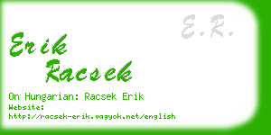 erik racsek business card